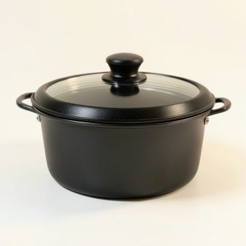 Amercook 11.02 Fl.Oz Aluminum Round Low Casserole Pan With Lid (synthetic illustration; no displayed measurements)