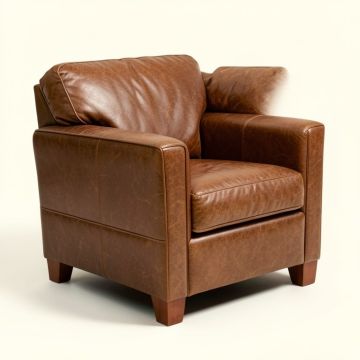 Crutchfield 33.5 '' Wide Top Grain Leather Armchair (synthetic illustration; no displayed measurements)