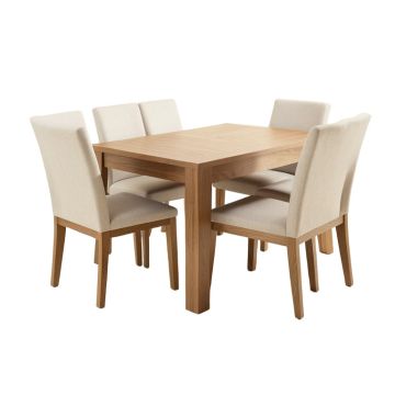Hadara Butterfly Leaf Rubberwood Solid Wood Dining Set