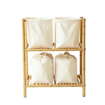 River Crossing Laundry Sorting Station With Plain Removable Bags - Ivory