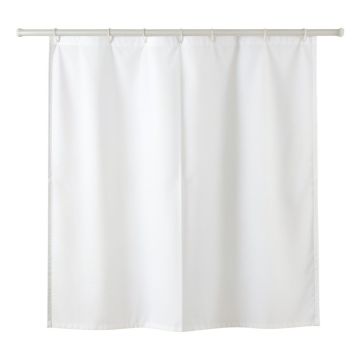 Clay Brook Shower Curtain Hanging Flat From A Plain Rod - White