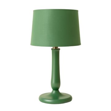 Wren Brook Table Lamp With A Plain Fabric Shade - Green