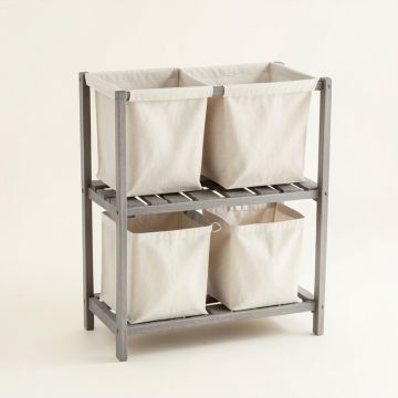 Rowan Crossing Laundry Sorting Station With Plain Removable Bags - Gray (synthetic illustration; no displayed measurements)