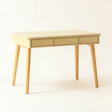 Flint Crest Writing Desk - Beige (synthetic illustration; no displayed measurements)