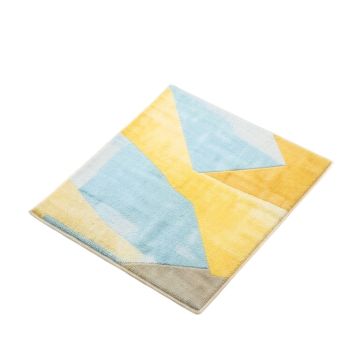 Trapezoids Plum/Yellow/Light Blue Area Rug