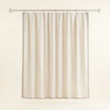 Maple Crest Shower Curtain Hanging Flat From A Plain Rod - Cream (synthetic illustration; no displayed measurements)