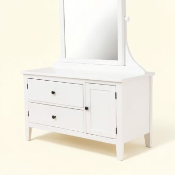Heathcote 2 Drawer Vanity With Mirror (synthetic illustration; no displayed measurements)