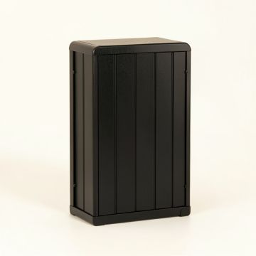 Oak Bridge Narrow Outdoor Storage Bench - Black (synthetic illustration; no displayed measurements)