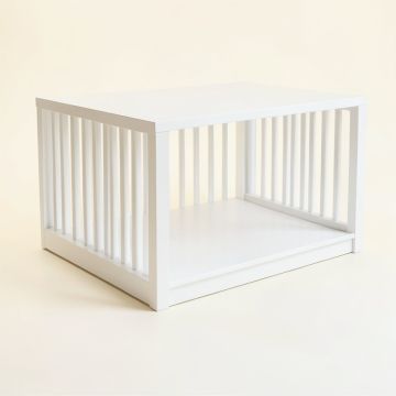 Field Crest Empty Furniture-Style Pet Crate - White (synthetic illustration; no displayed measurements)