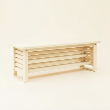 Flint Crest Narrow Outdoor Storage Bench - Ivory (synthetic illustration; no displayed measurements)