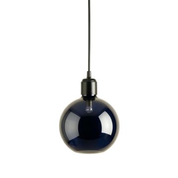 Wren Bend Pendant Light Suspended From One Plain Cable - Navy