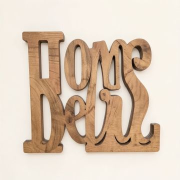 Home Serif Block Font Wood Sign Home Gallery Wall Décor (synthetic illustration; no displayed measurements)