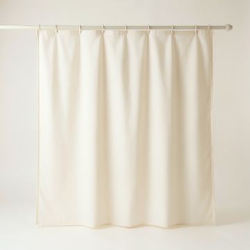Shore Arc Shower Curtain Hanging Flat From A Plain Rod - Ivory (synthetic illustration; no displayed measurements)