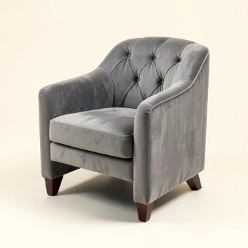 Borgella Tufted Velvet Side Chair In Gray (synthetic illustration; no displayed measurements)