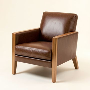 Agee 26.5 '' Wide Top Grain Leather Armchair (synthetic illustration; no displayed measurements)