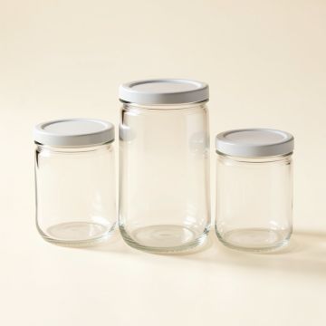Cylinder Multi-Size Glass 3 Piece Storage Jar Set (synthetic illustration; no displayed measurements)
