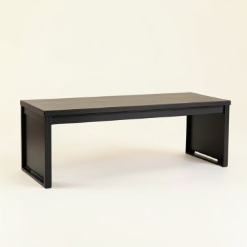 Spruce Arc Narrow Outdoor Storage Bench - Black (synthetic illustration; no displayed measurements)