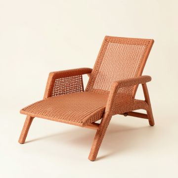 Shore Arc Outdoor Lounge Chair - Terracotta (synthetic illustration; no displayed measurements)