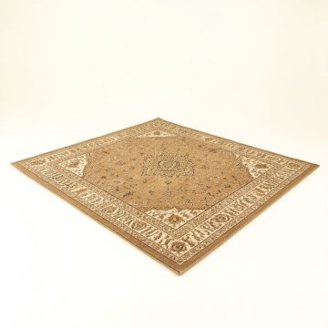Araby Oriental Tufted Wool Tan Area Rug (synthetic illustration; no displayed measurements)