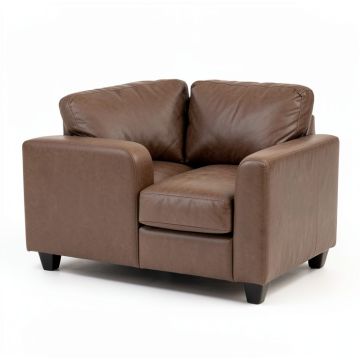 Burnam 65 '' Leather Match Pillow Top Arm Loveseat (synthetic illustration; no displayed measurements)