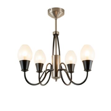Devoe 5 - Light Shaded Wagon Wheel Chandelier