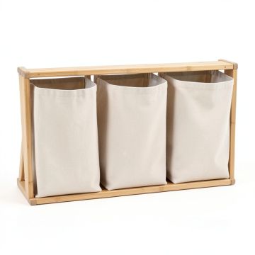 Alder Dell Laundry Sorting Station With Plain Removable Bags - Beige (synthetic illustration; no displayed measurements)