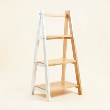 Matt 62.2 '' H X 17.32 '' W Solid Wood Ladder Bookcase (synthetic illustration; no displayed measurements)