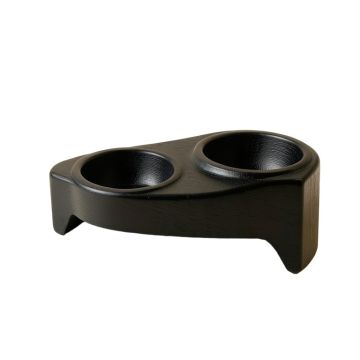 Dawn Crest Pet Feeding Stand With Two Plain Empty Bowls - Black