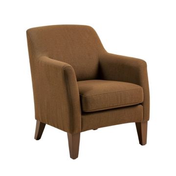 Pillsbury Upholstered Queen Anne Back Side Chair In Saddle Brown