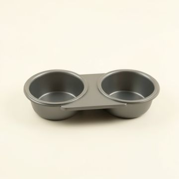 Elm Dell Pet Feeding Stand With Two Plain Empty Bowls - Gray (synthetic illustration; no displayed measurements)