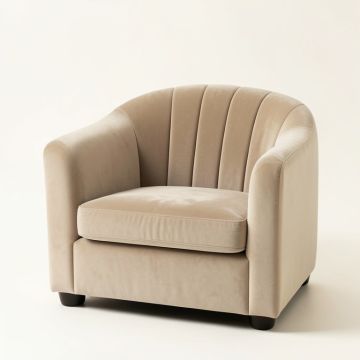 Hazel Falls Upholstered Armchair - Beige (synthetic illustration; no displayed measurements)