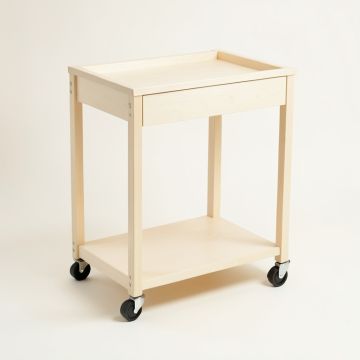 Ash Branch Empty Rolling Workshop Cart - Ivory (synthetic illustration; no displayed measurements)