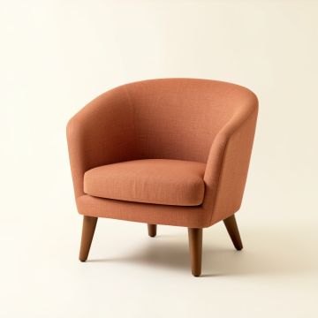 Rowan Falls Upholstered Armchair - Terracotta (synthetic illustration; no displayed measurements)