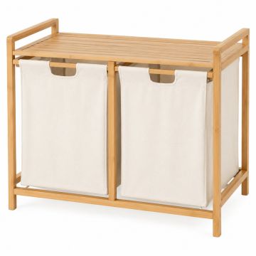 Hazel Branch Laundry Sorting Station With Plain Removable Bags - Cream
