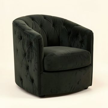 Antonia 32.5 '' Wide Tufted Velvet Barrel Chair (synthetic illustration; no displayed measurements)