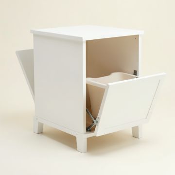 Stone Bend Freestanding Pull-Out Hamper Cabinet - White (synthetic illustration; no displayed measurements)