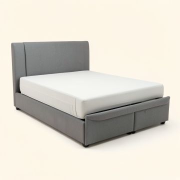 Full Size Platform Bed With Adjustable Trundle , Gray (synthetic illustration; no displayed measurements)