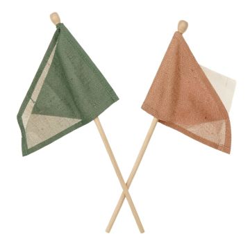 Christmas Way Camper 2-Sided Burlap 18 X 13 In . Flag Set
