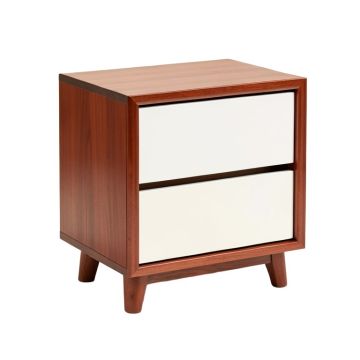 Alyssa Mid Century Modern 2 Drawer Nightstand