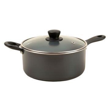 Ayesha Curry Covered Saucepot 4.5 Qt . Hard Anodized Aluminum Sauce Pan With Lid