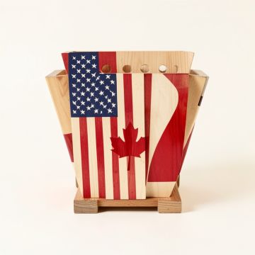 Stained American Flag Canadian Flag 10 Piece Cornhole Set (synthetic illustration; no displayed measurements)