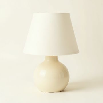 Olive Bluff Table Lamp With A Plain Fabric Shade - Cream (synthetic illustration; no displayed measurements)