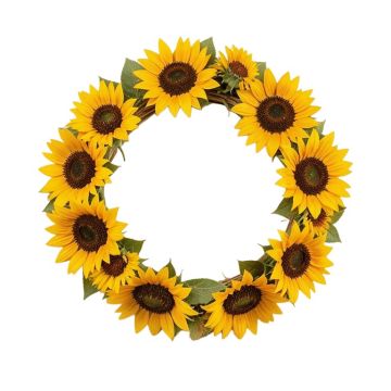 Sunflower Poppy Deluxe 24 '' Wreath