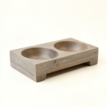 Ridge Dale Pet Feeding Stand With Two Plain Empty Bowls - Gray (synthetic illustration; no displayed measurements)
