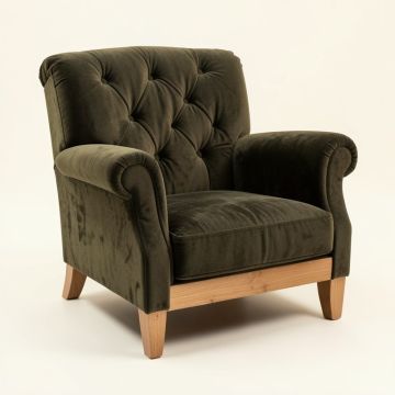 Pearson 28 '' Wide Tufted Velvet Armchair (synthetic illustration; no displayed measurements)
