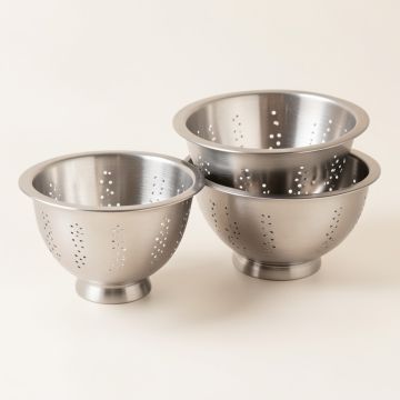 Mint Pantry Hardaway 4 Piece Stainless Steel Colander Set (synthetic illustration; no displayed measurements)