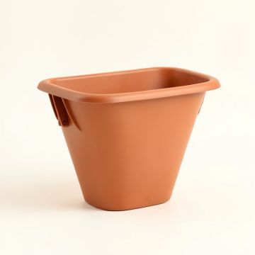 Ridge Canyon Empty Railing Planter With Integral Brackets - Terracotta (synthetic illustration; no displayed measurements)