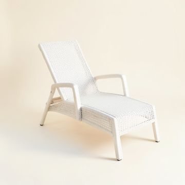 Pine Arc Outdoor Lounge Chair - White (synthetic illustration; no displayed measurements)