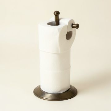 Vintage Freestanding Toilet Paper Holder (synthetic illustration; no displayed measurements)