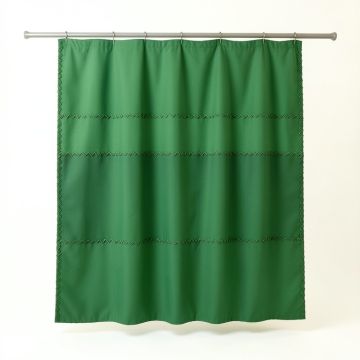 Willow Dale Shower Curtain Hanging Flat From A Plain Rod - Green (synthetic illustration; no displayed measurements)